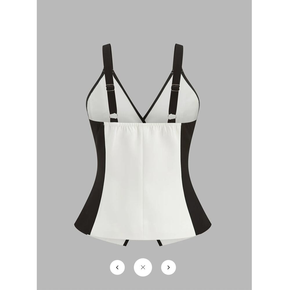 NWT Commense Color Block Metal Button Cami Vest Sz M - Picture 3 of 5